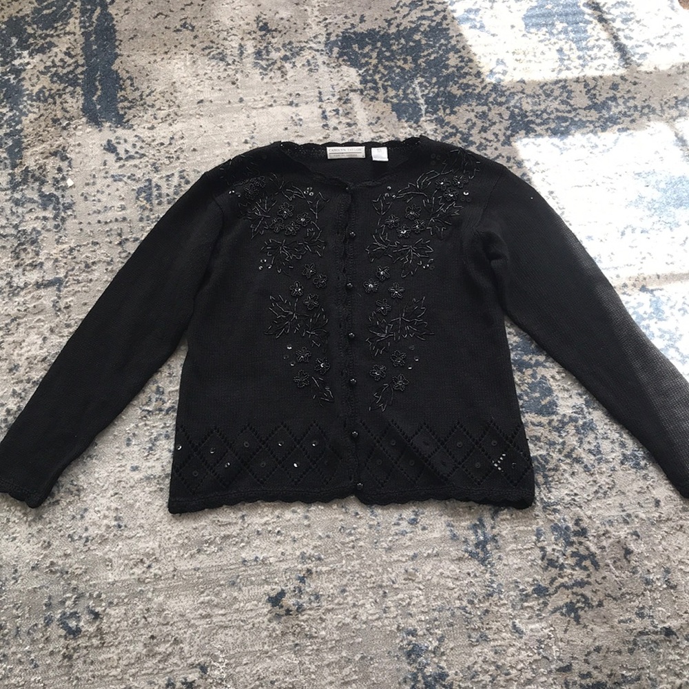 Carolyn Taylor vintage black button down sweater
